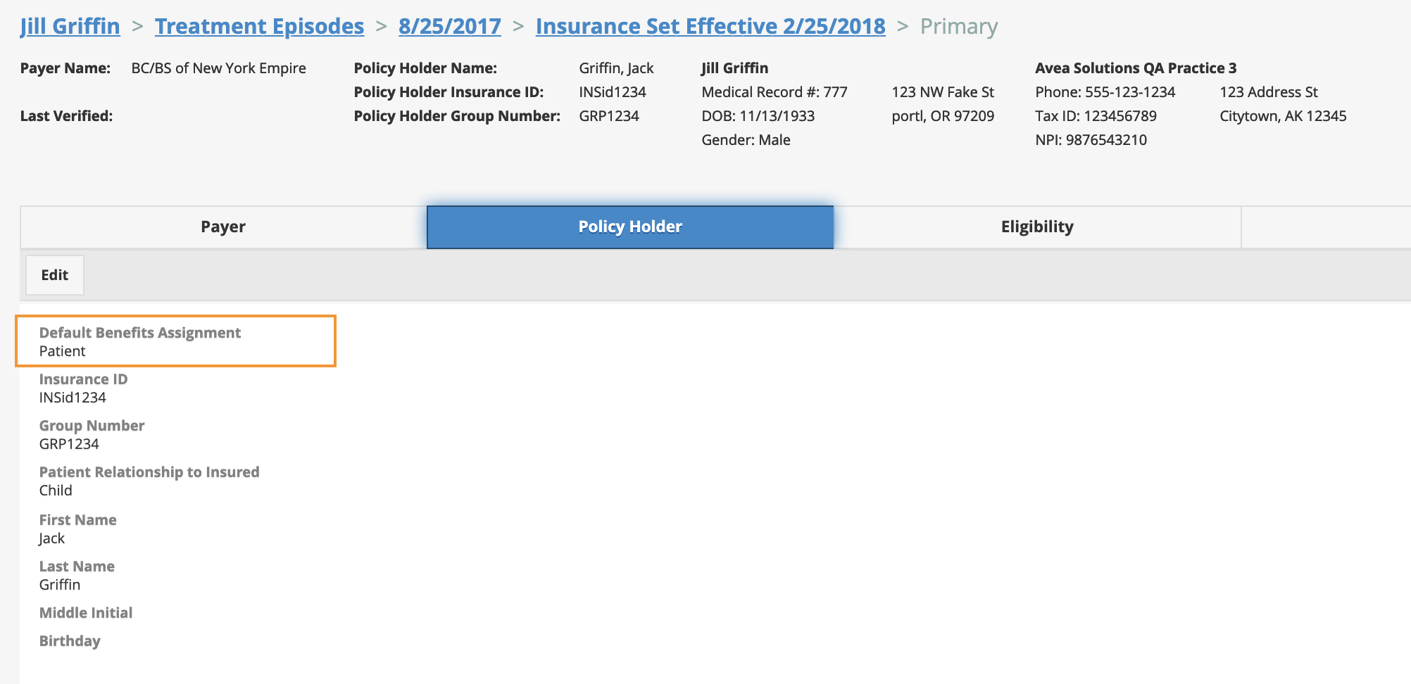 benefits assignment certification indicator